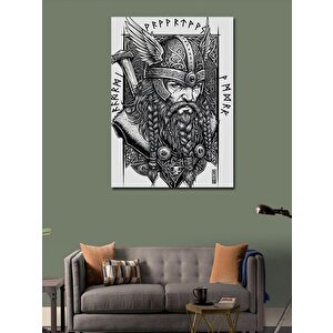 Kanvas Tablo Viking Savaşçı Çizimi 70x100 cm