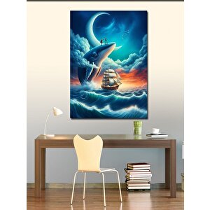 Kanvas Tablo Yelkenli Ve Ayışığı 100x140 cm