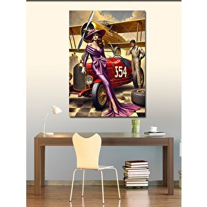 Kanvas Tablo Retro Yarış Arabası 100x140 cm