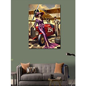 Kanvas Tablo Retro Yarış Arabası 100x140 cm