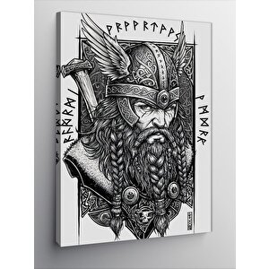 Kanvas Tablo Viking Savaşçı Çizimi 50x70 cm