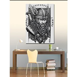 Kanvas Tablo Viking Savaşçı Çizimi 50x70 cm
