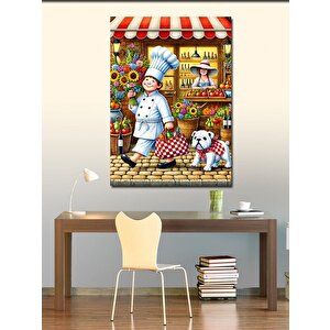 Kanvas Tablo Pastacı Kadın Ve Köpek 100x140 cm