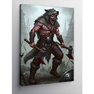 Kanvas Tablo Savaşçı Adam Figürü 50x70 cm
