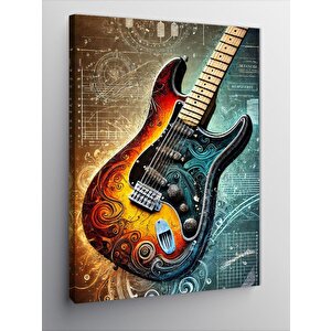 Kanvas Tablo Elektrik Gitar Detayı 70x100 cm