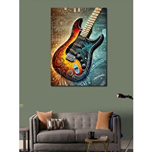 Kanvas Tablo Elektrik Gitar Detayı 70x100 cm
