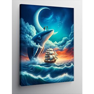 Kanvas Tablo Yelkenli Ve Ayışığı 50x70 cm