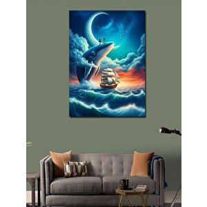 Kanvas Tablo Yelkenli Ve Ayışığı 50x70 cm