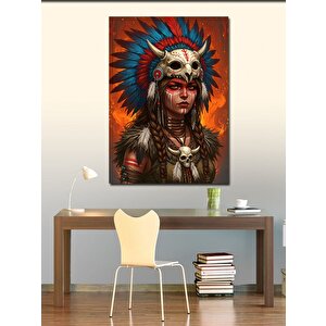 Kanvas Tablo Kızılderili Savaşçı 50x70 cm