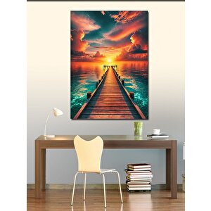 Kanvas Tablo Gün Batımında İskandinav Gölü 50x70 cm