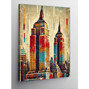 Kanvas Tablo New York Silüeti Ve Modern Çizgiler 50x70 cm