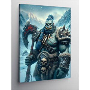 Kanvas Tablo Buz Savaşçısı Ve Mitolojik Figür 70x100 cm