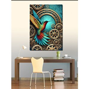 Kanvas Tablo Dişli Çarklar Ve Sinek Kuşu 70x100 cm
