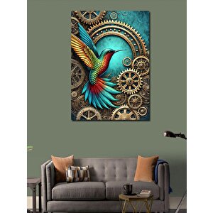 Kanvas Tablo Dişli Çarklar Ve Sinek Kuşu 70x100 cm