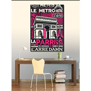 Kanvas Tablo Paris Metro Ve Grafik Poster 100x140 cm