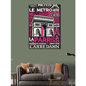 Kanvas Tablo Paris Metro Ve Grafik Poster 100x140 cm