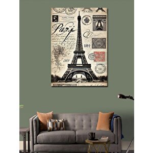 Kanvas Tablo Paris Kartpostalı Çizimi 70x100 cm