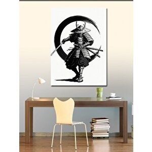 Kanvas Tablo Kılıç Tutan Samuray Silüeti 70x100 cm