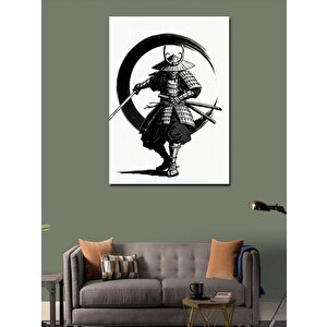 Kanvas Tablo Kılıç Tutan Samuray Silüeti 70x100 cm