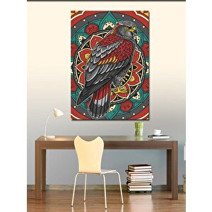 Kanvas Tablo Mandala Ve Renkli Kuş 100x140 cm