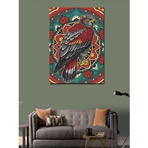 Kanvas Tablo Mandala Ve Renkli Kuş 100x140 cm