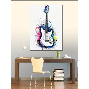 Kanvas Tablo Çizgi Sanatı Gitar 70x100 cm