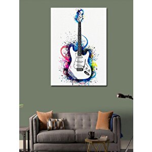 Kanvas Tablo Çizgi Sanatı Gitar 70x100 cm
