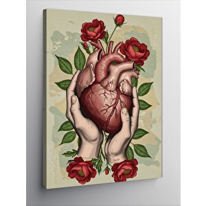 Kanvas Tablo Gül Tutan Eller Ve Zarafet 70x100 cm