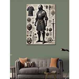 Kanvas Tablo Ortaçağ Zırhlı Savaşçı 100x140 cm