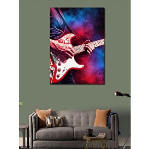 Kanvas Tablo Galaksi Ve Elektro Gitar 100x140 cm