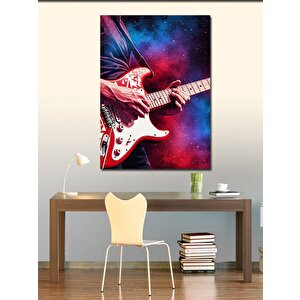 Kanvas Tablo Galaksi Ve Elektro Gitar 70x100 cm