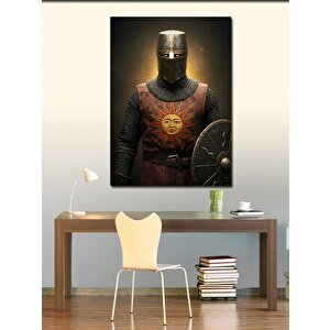 Kanvas Tablo Zırhlı Şövalye Çizimi 100x140 cm