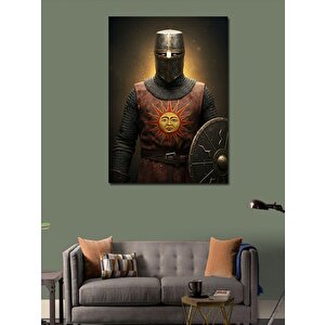 Kanvas Tablo Zırhlı Şövalye Çizimi 50x70 cm