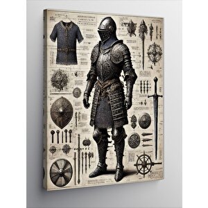 Kanvas Tablo Ortaçağ Zırhlı Savaşçı 50x70 cm
