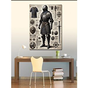 Kanvas Tablo Ortaçağ Zırhlı Savaşçı 50x70 cm
