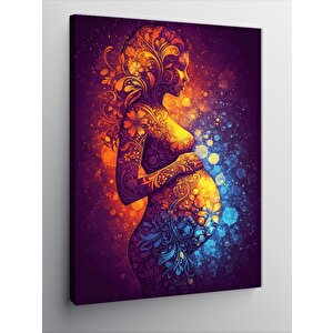 Kanvas Tablo Soyut Hamile Kadın Ve Evren 50x70 cm