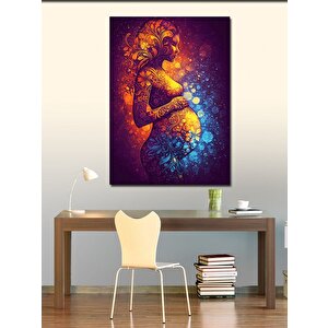 Kanvas Tablo Soyut Hamile Kadın Ve Evren 50x70 cm