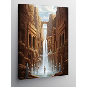 Kanvas Tablo Antik Şehirde Şelale 50x70 cm