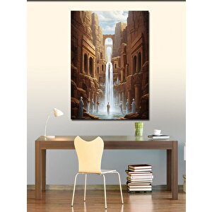 Kanvas Tablo Antik Şehirde Şelale 50x70 cm