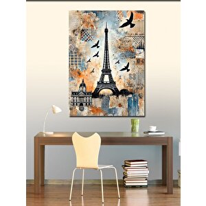 Kanvas Tablo Eiffel Kulesi Ve Paris Teması 100x140 cm