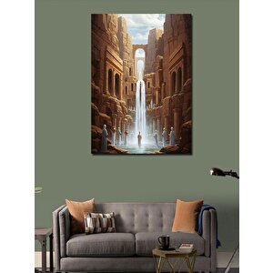Kanvas Tablo Antik Şehirde Şelale 70x100 cm