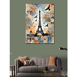 Kanvas Tablo Eiffel Kulesi Ve Paris Teması 70x100 cm