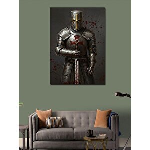 Kanvas Tablo Zırhlı Şövalye Ve Ortaçağ Savaşçısı 100x140 cm