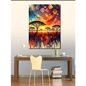 Kanvas Tablo Afrika Gün Batımı Manzarası 70x100 cm