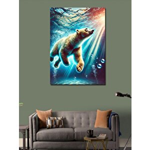 Kanvas Tablo Buz Altında Ayı 100x140 cm