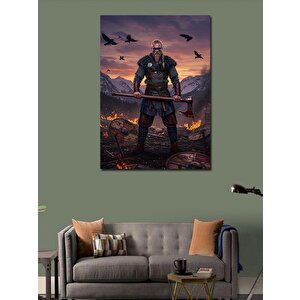 Kanvas Tablo Savaşçı Viking İllüstrasyonu 70x100 cm
