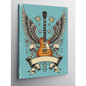 Kanvas Tablo Kanatlı Gitar Tasarımı 100x140 cm