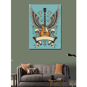 Kanvas Tablo Kanatlı Gitar Tasarımı 100x140 cm