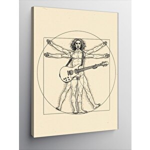 Kanvas Tablo Vitruvius Adam Ve Gitar 100x140 cm