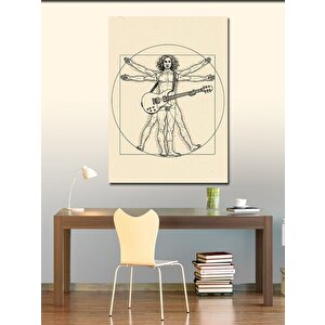 Kanvas Tablo Vitruvius Adam Ve Gitar 100x140 cm